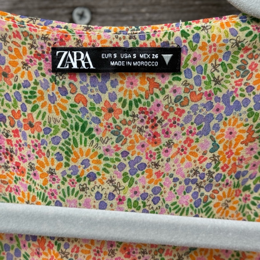 Zara Pink and Yellow Ruched Bodycon Mini Dress - Picture 3 of 10